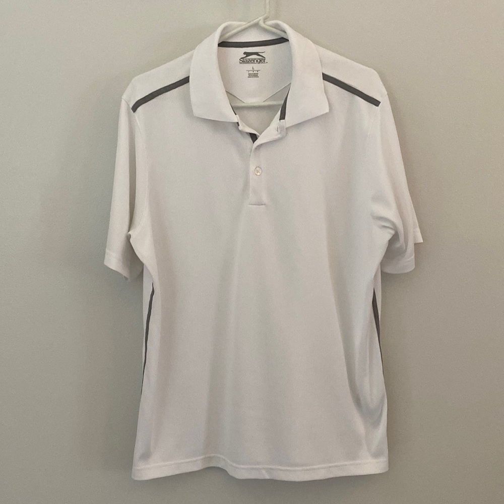 Slazenger Mens Large white golf /tennis polo shirt